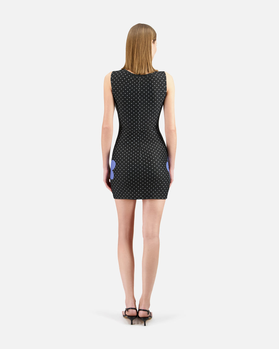 DOT AND FLOWER PRINTED DRESS