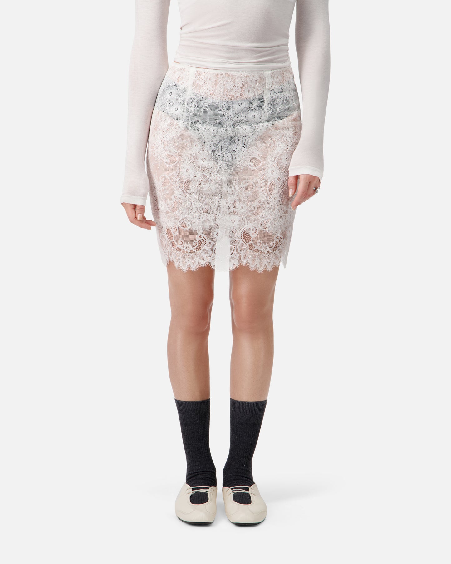 LACE PENCIL SKIRT