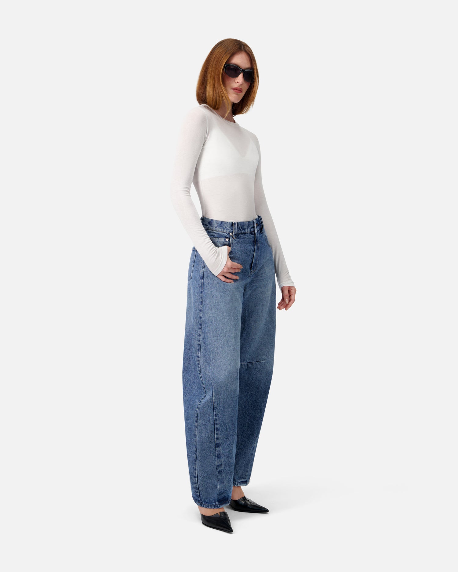 WASHED WIDE-LEG DENIM