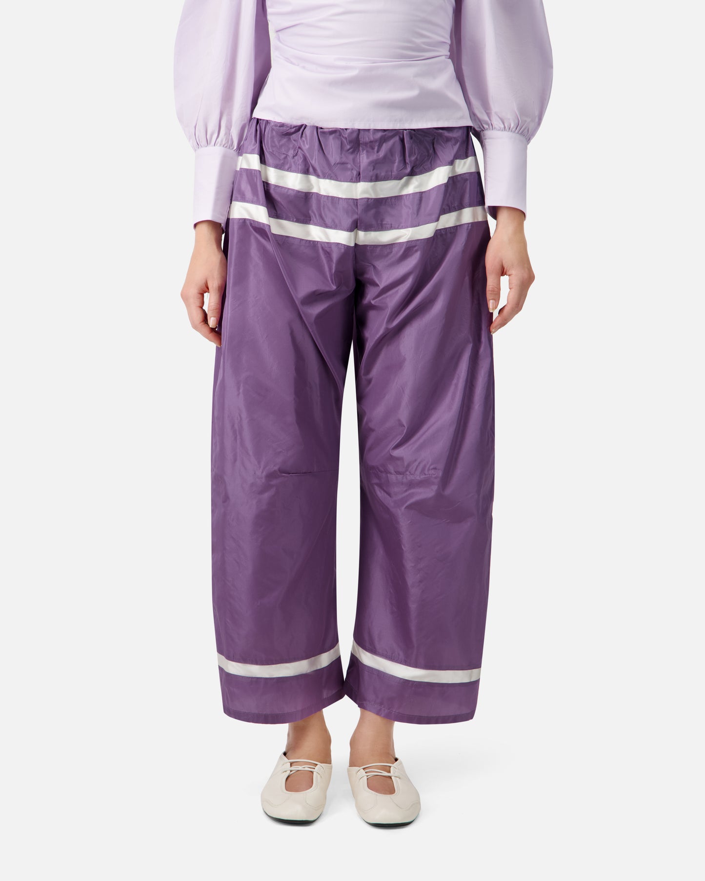 WIDE-LEG SILK TROUSERS