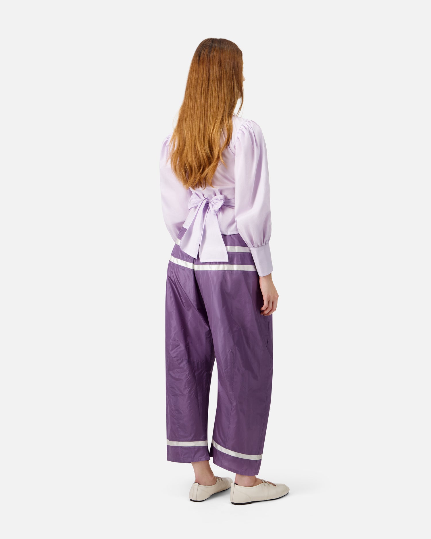 WIDE-LEG SILK TROUSERS