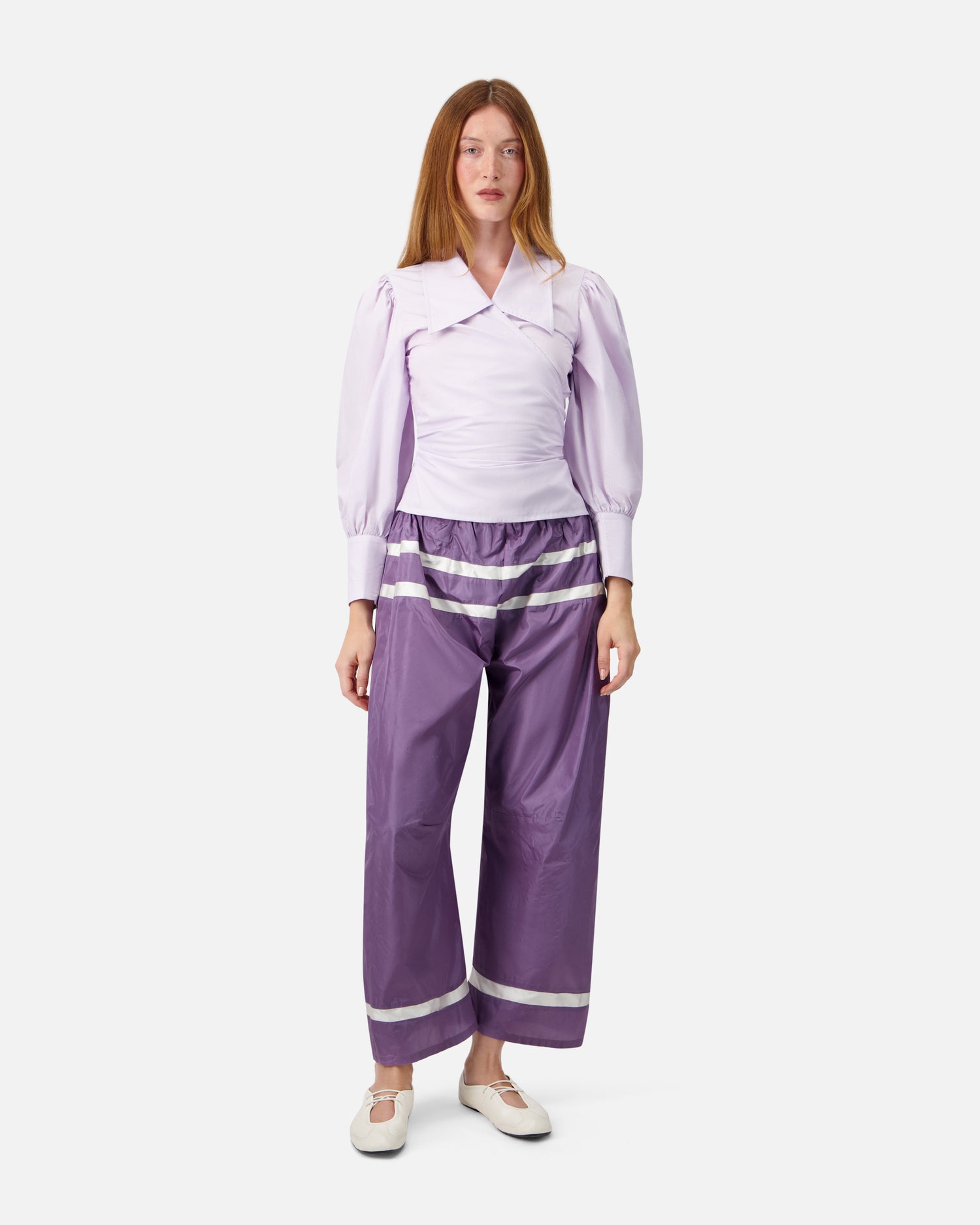 WIDE-LEG SILK TROUSERS