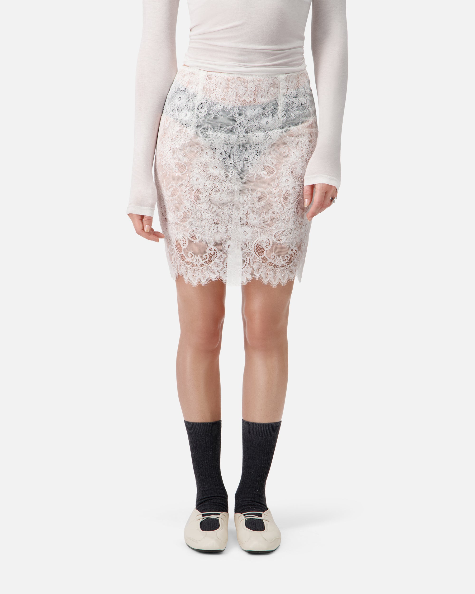 LACE PENCIL SKIRT