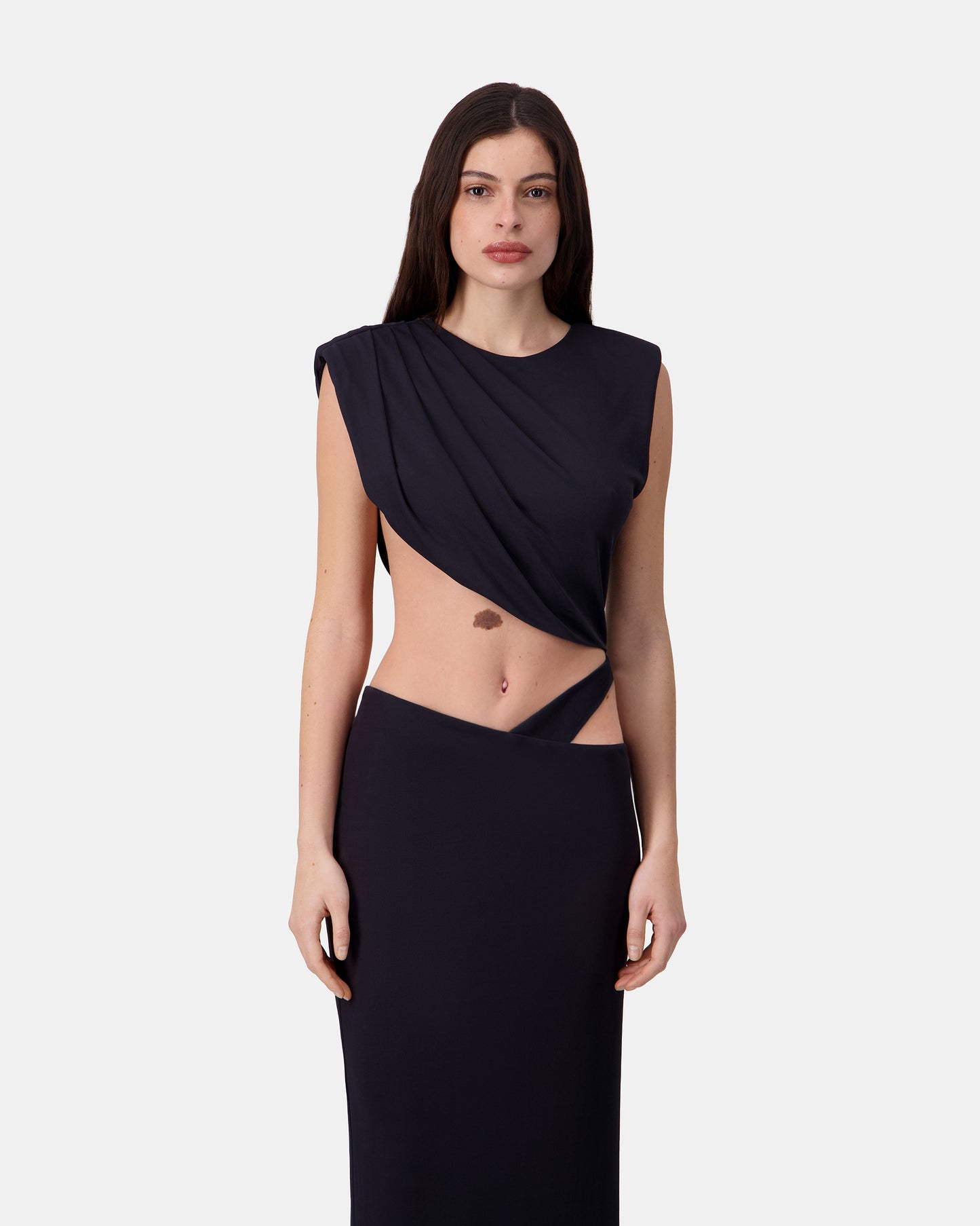 DRAPED CUT-OUT DRESS