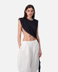 DRAPED CUT-OUT TOP