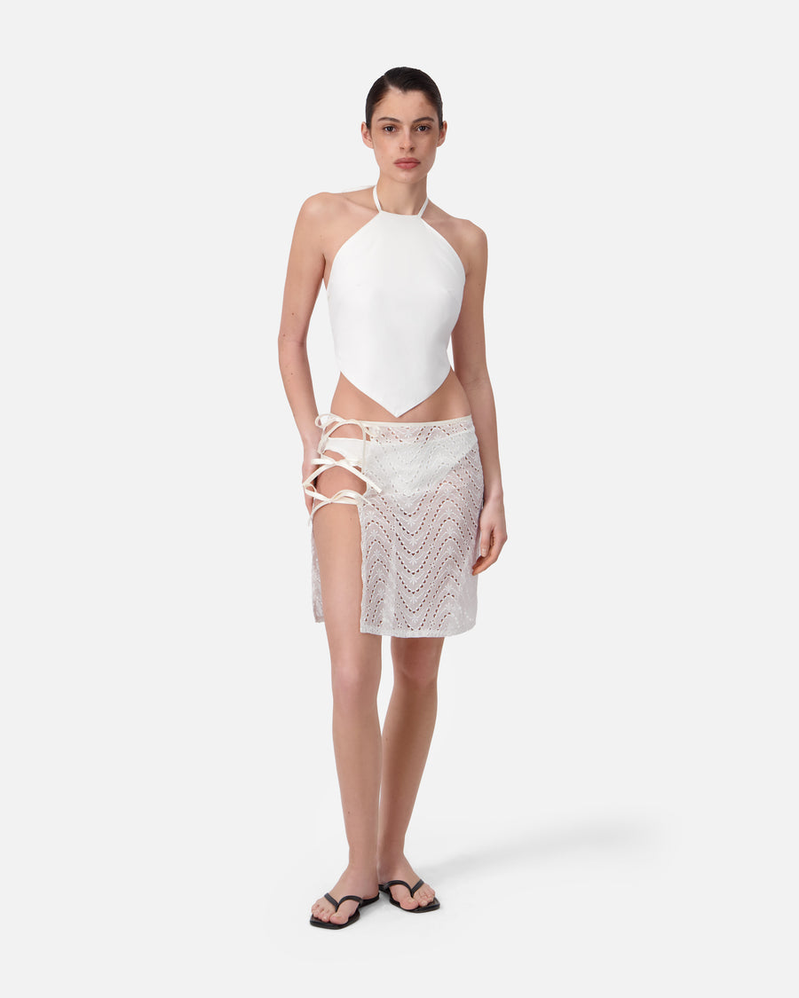 HALTER POPLIN TOP