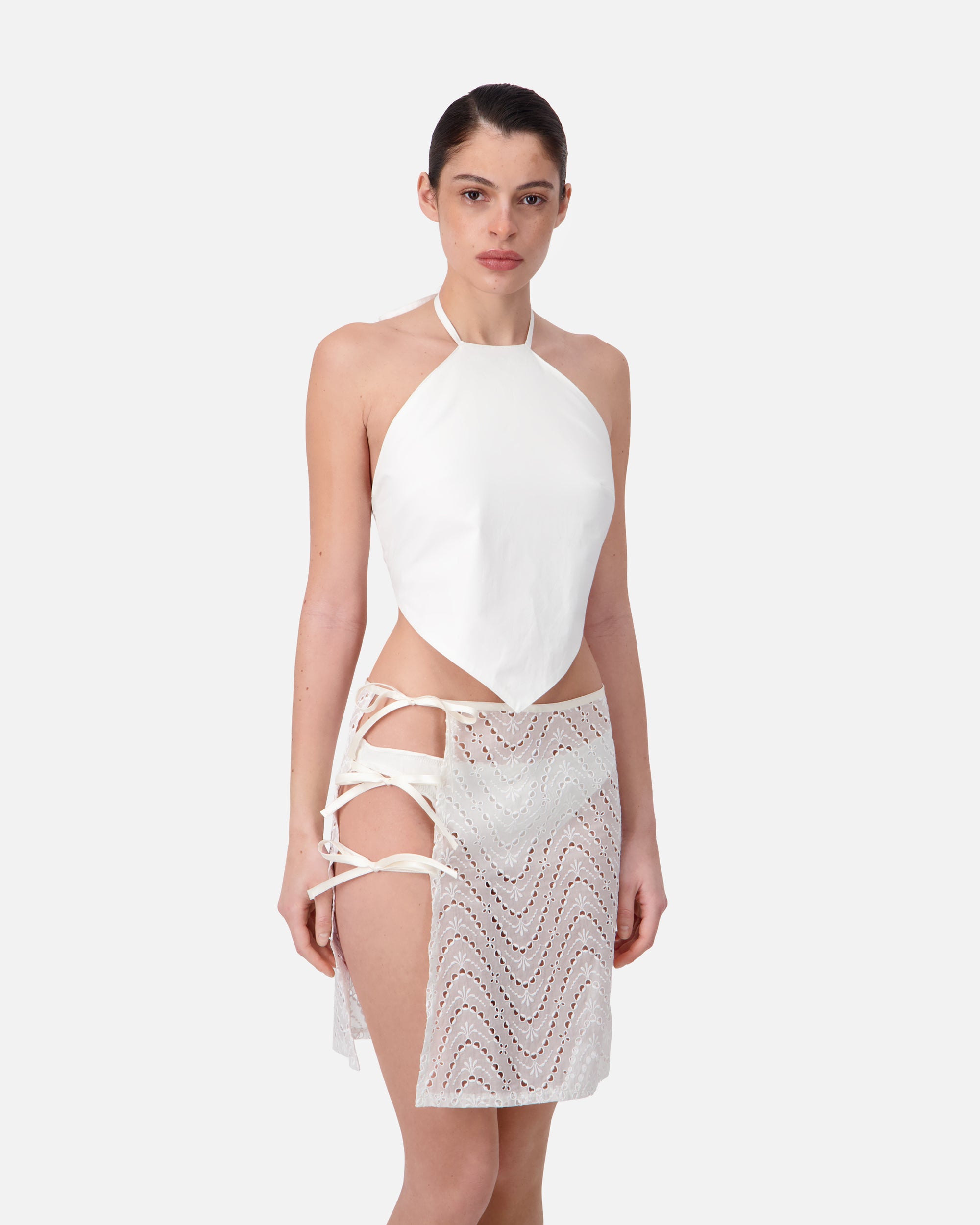 HALTER POPLIN TOP