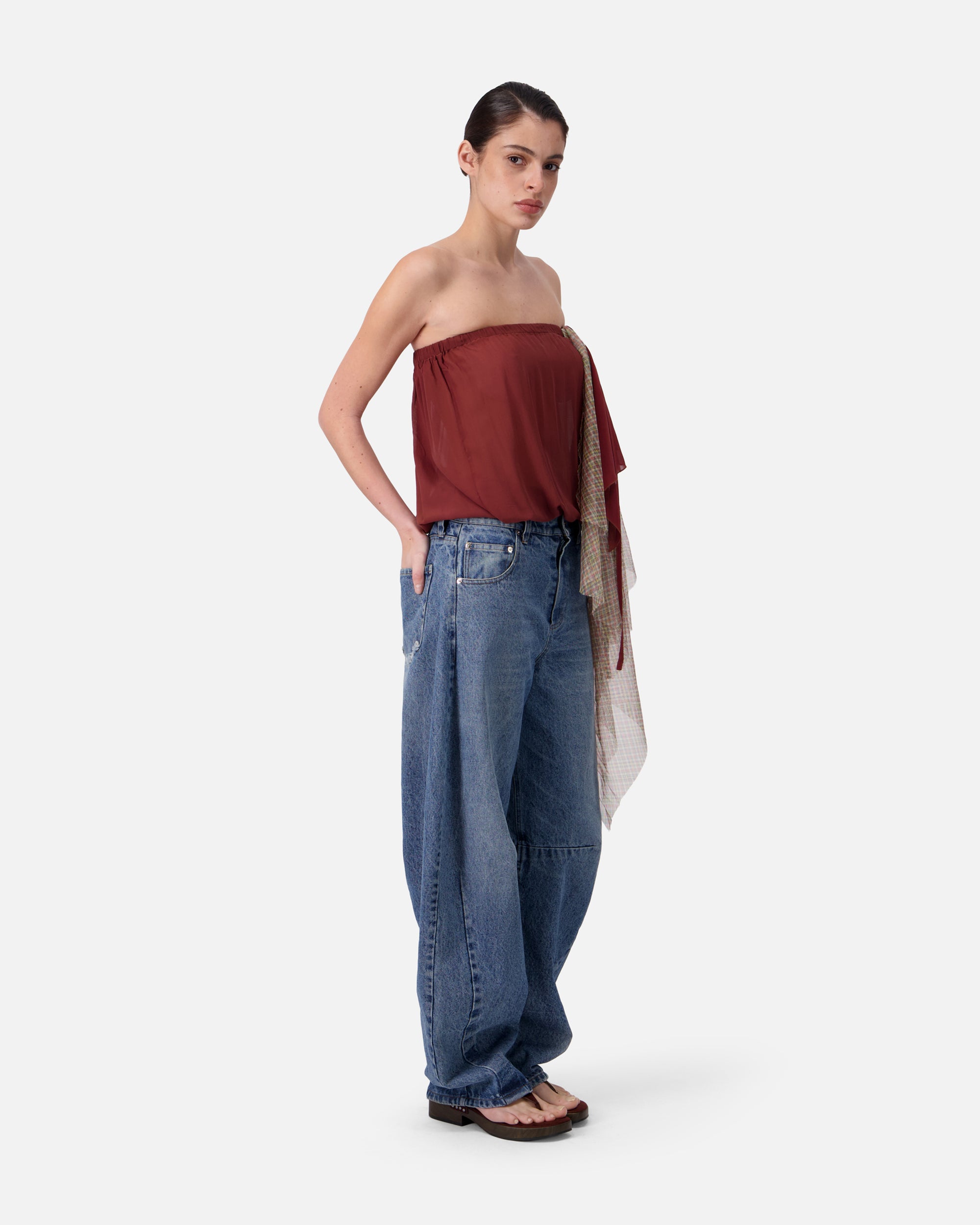 SILK CHIFFON BUSTIER
