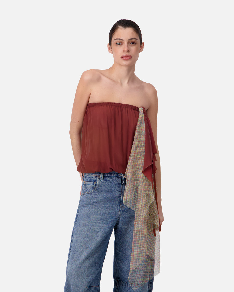 SILK CHIFFON BUSTIER