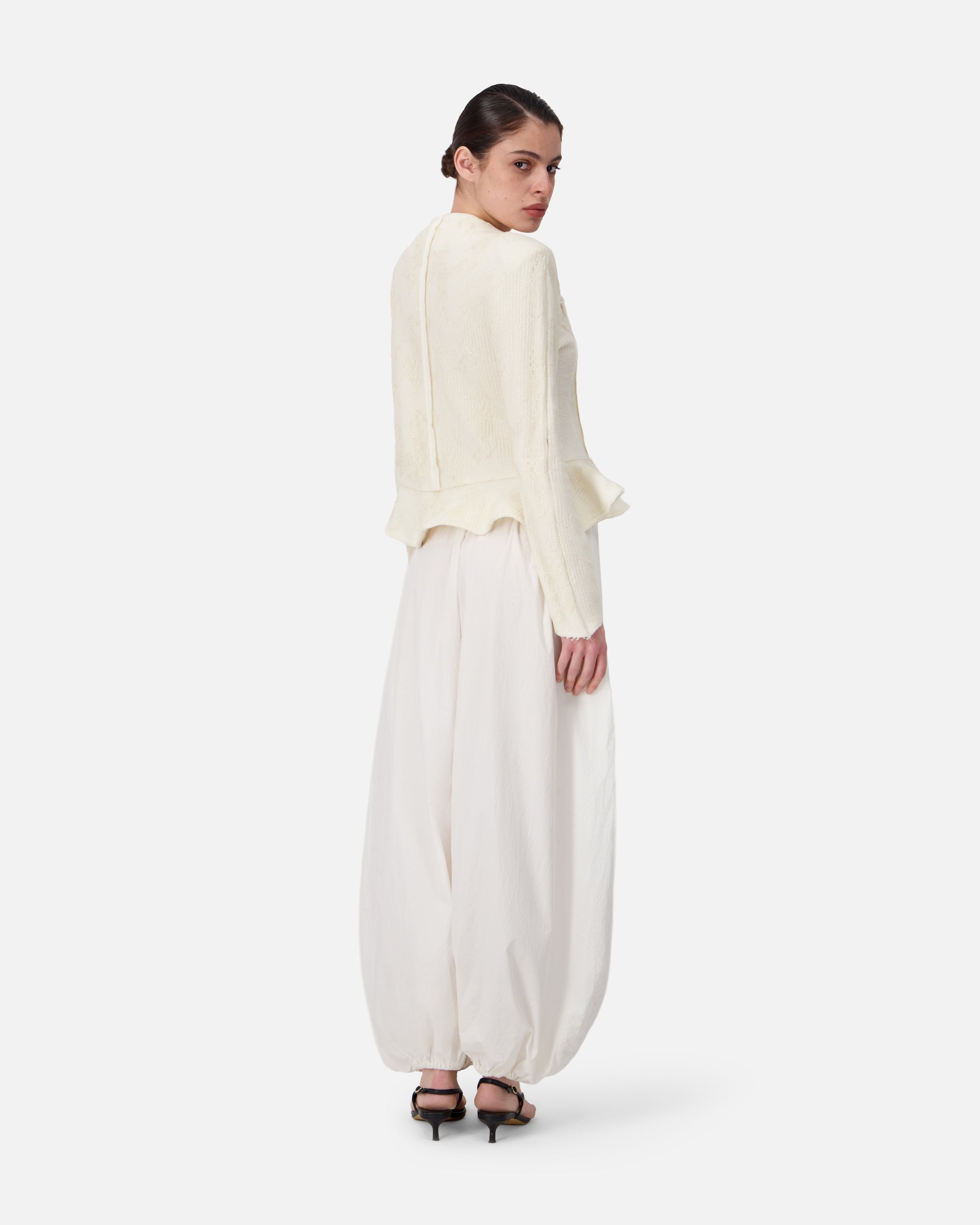 STRUCTURED JACKET WITH LACE ORNEMENTS