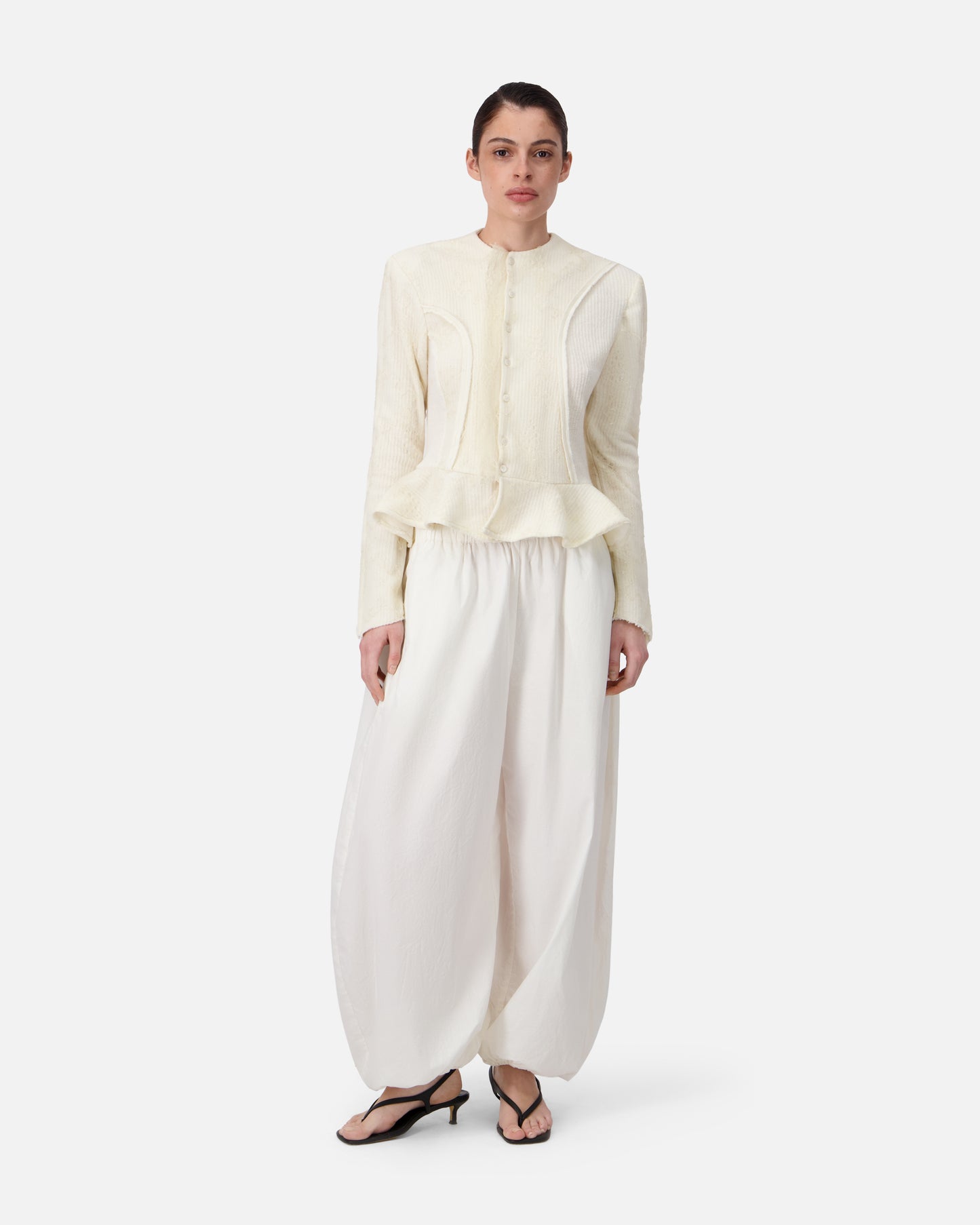 STRUCTURED JACKET WITH LACE ORNEMENTS