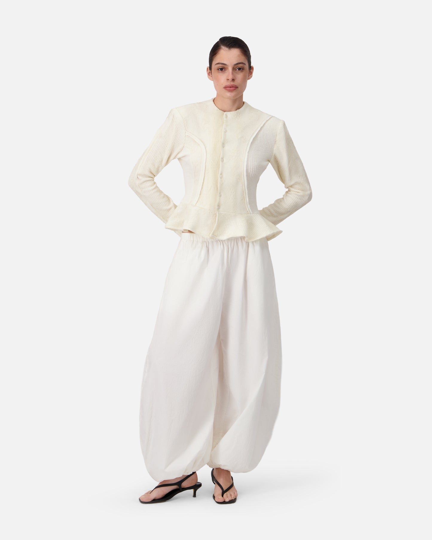 STRUCTURED JACKET WITH LACE ORNEMENTS