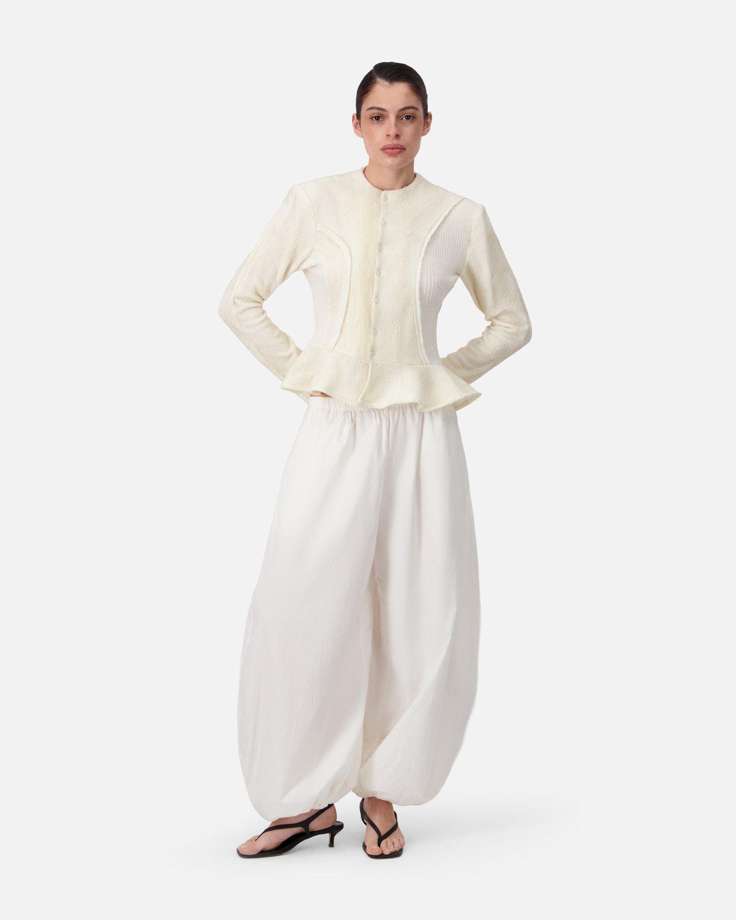 STRUCTURED JACKET WITH LACE ORNEMENTS