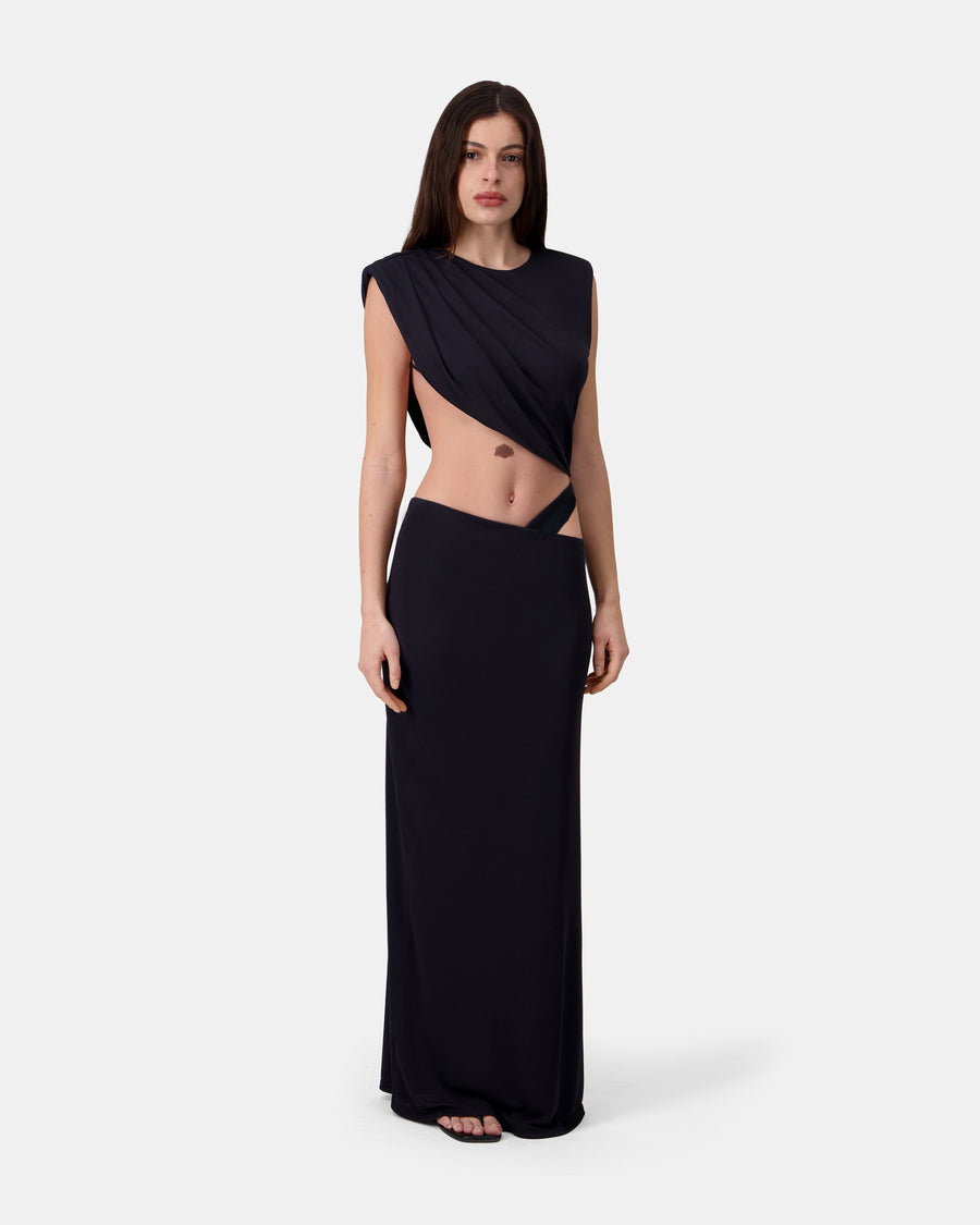 DRAPED CUT-OUT DRESS